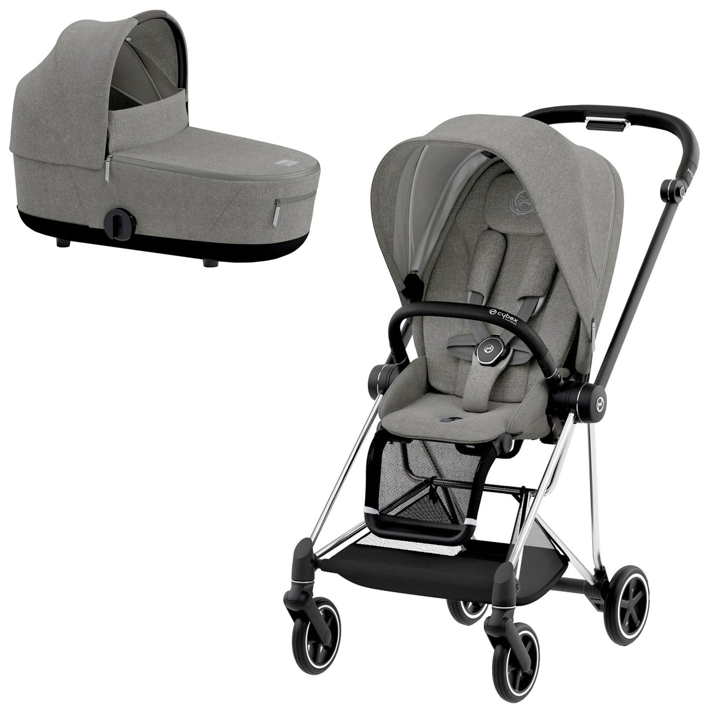 Cybex Mios Buggy 3-in-1 Set mit Cloud Z2(Soho Grey)(Gestell Chrome Black)