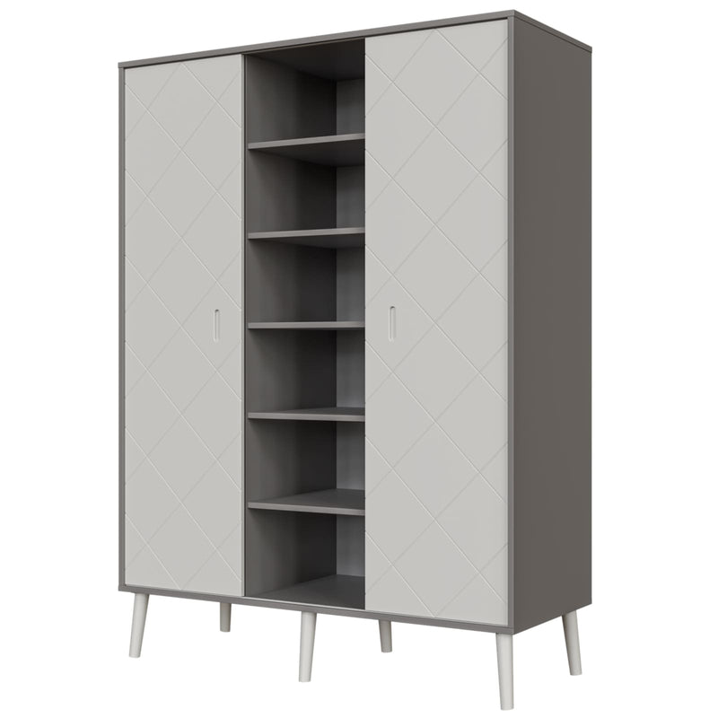 BISAL Kleiderschrank Peak XL (grau-weiss)