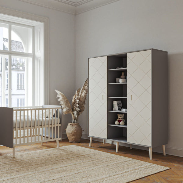 BISAL Kleiderschrank Peak XL (grau-weiss)